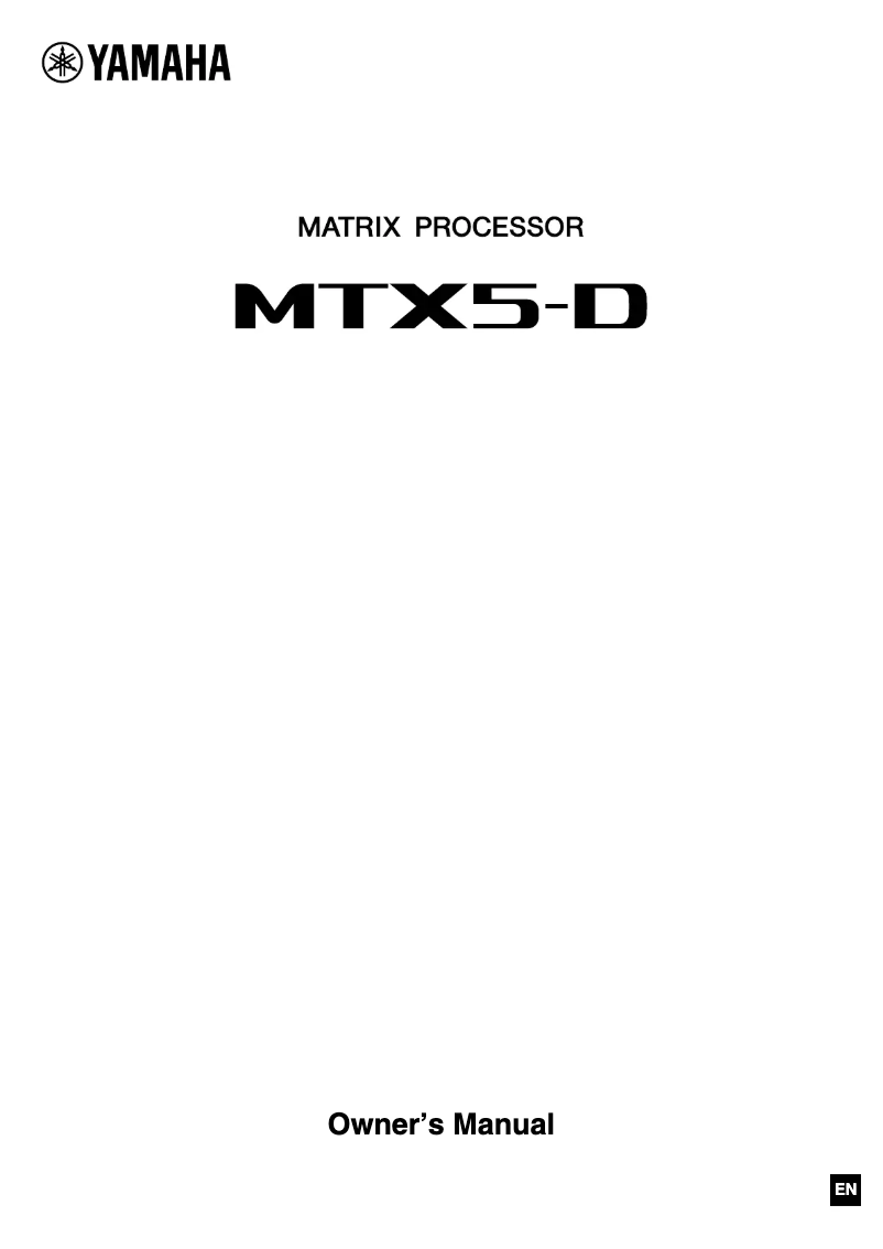 Image de la première page du manuel de l'appareil MTX5-D