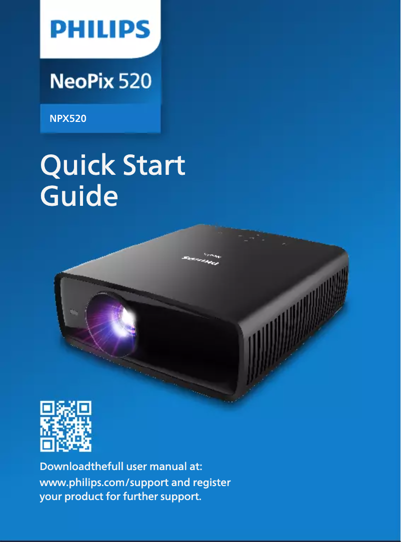 Page 1 de la notice Guide de démarrage rapide Philips NeoPix 520 NPX520