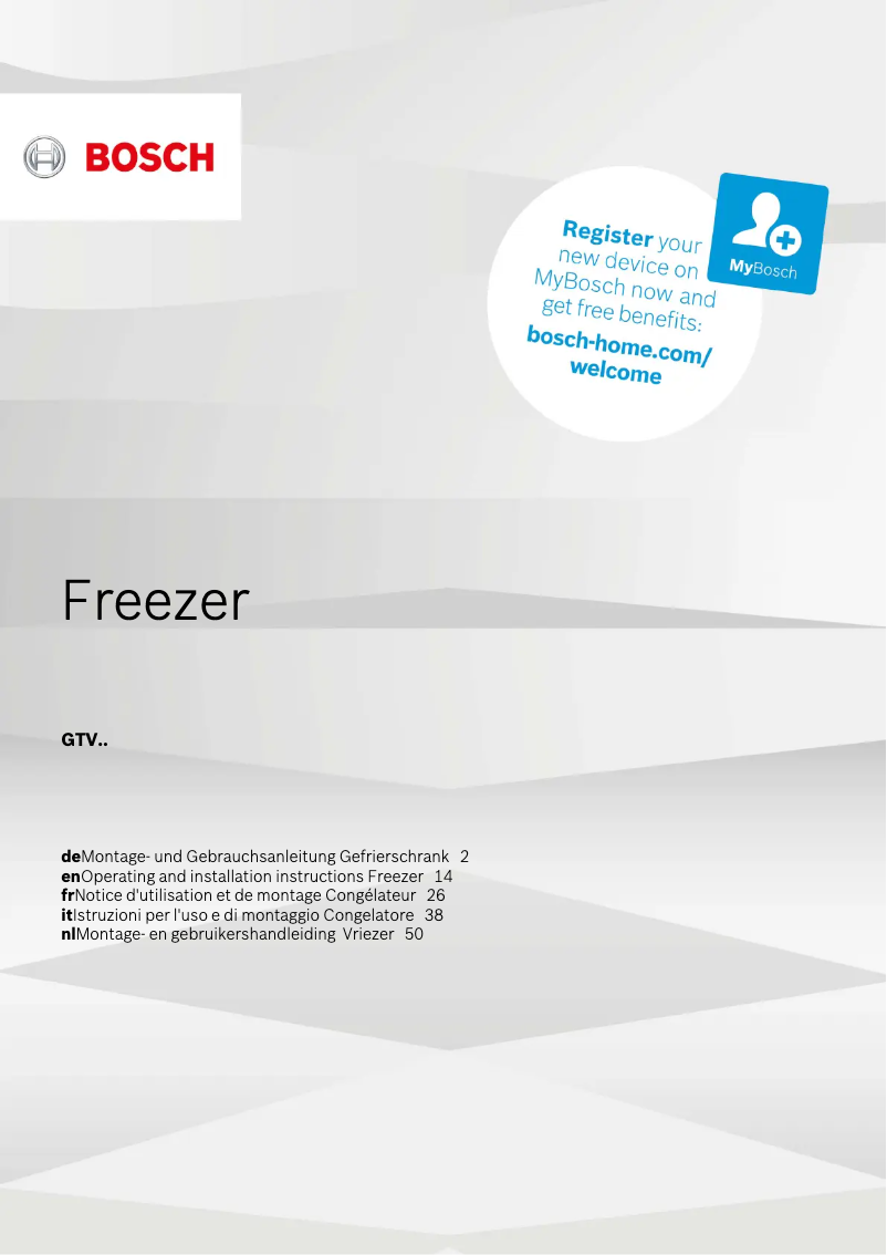 Page n°1 - Manuel utilisateur Bosch GTV15NWEA