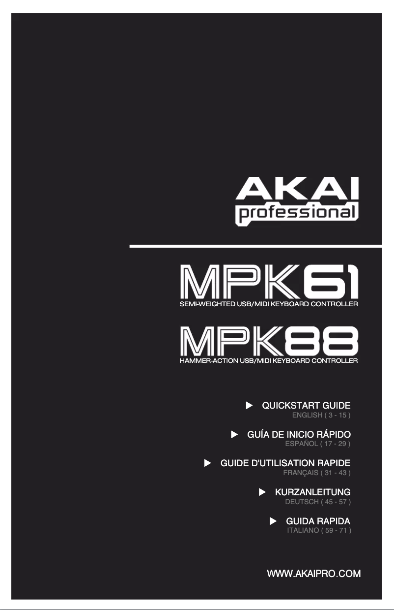 Page n°1 - Manuel utilisateur AKAI MPK88