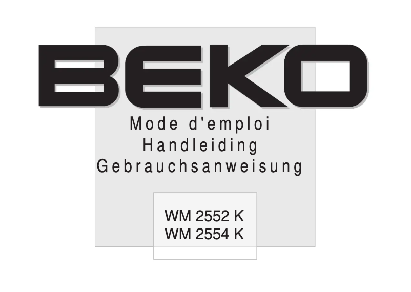Page 1 de la notice Manuel utilisateur Beko WM 2554 K