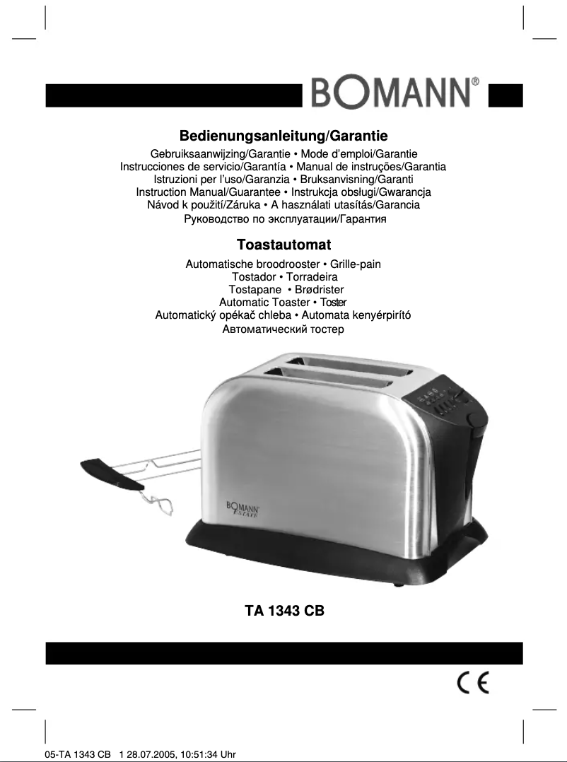 Page n°1 - Manuel utilisateur Bomann TA 1343 CB