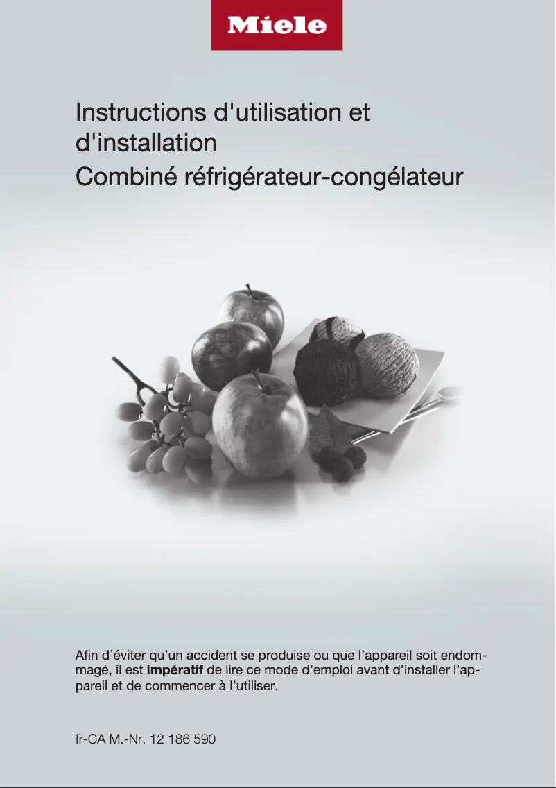 Page 1 de la notice Manuel utilisateur Miele KFN 9859 iDE