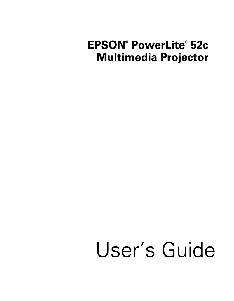 Page 1 de la notice Manuel utilisateur Epson PowerLite 52c