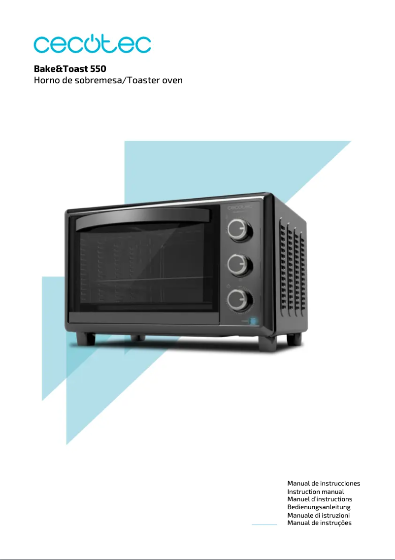 Page n°1 - Manuel utilisateur Cecotec Bake&Toast 550