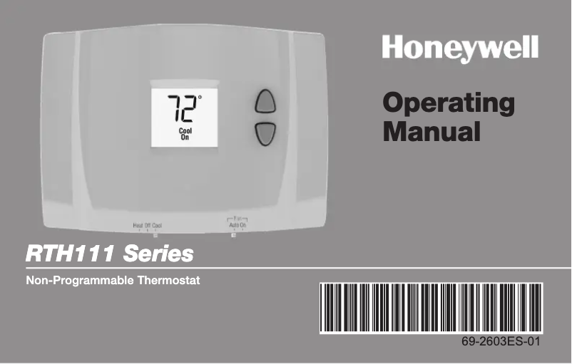 Page 1 de la notice Manuel utilisateur Honeywell RTH111B1016