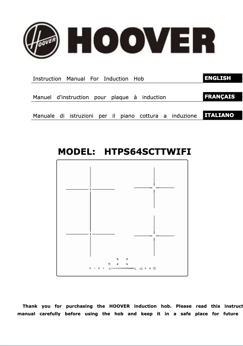 Page 1 de la notice Manuel utilisateur Hoover HTPS64SCTTWIFI
