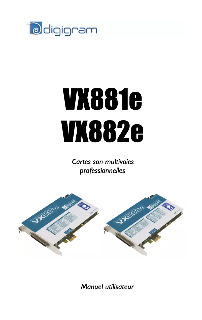 Page n°1 - Manuel utilisateur Digigram VX882e