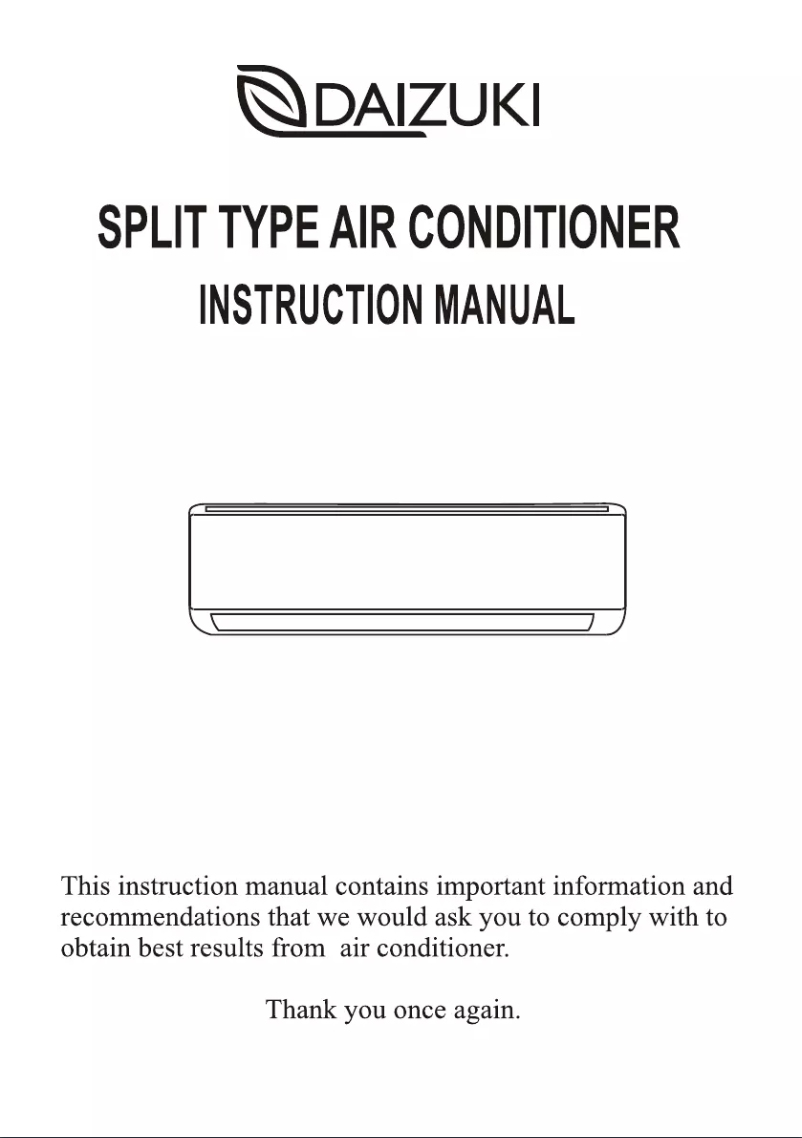 Page 1 de la notice Manuel utilisateur Daizuki DXTH12X416-20