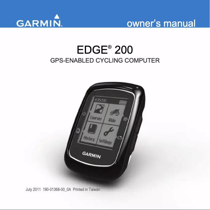 Page 1 de la notice Manuel utilisateur Garmin Edge 200