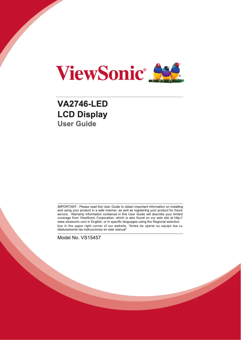 Page n°1 - Manuel utilisateur Viewsonic VA2746-LED