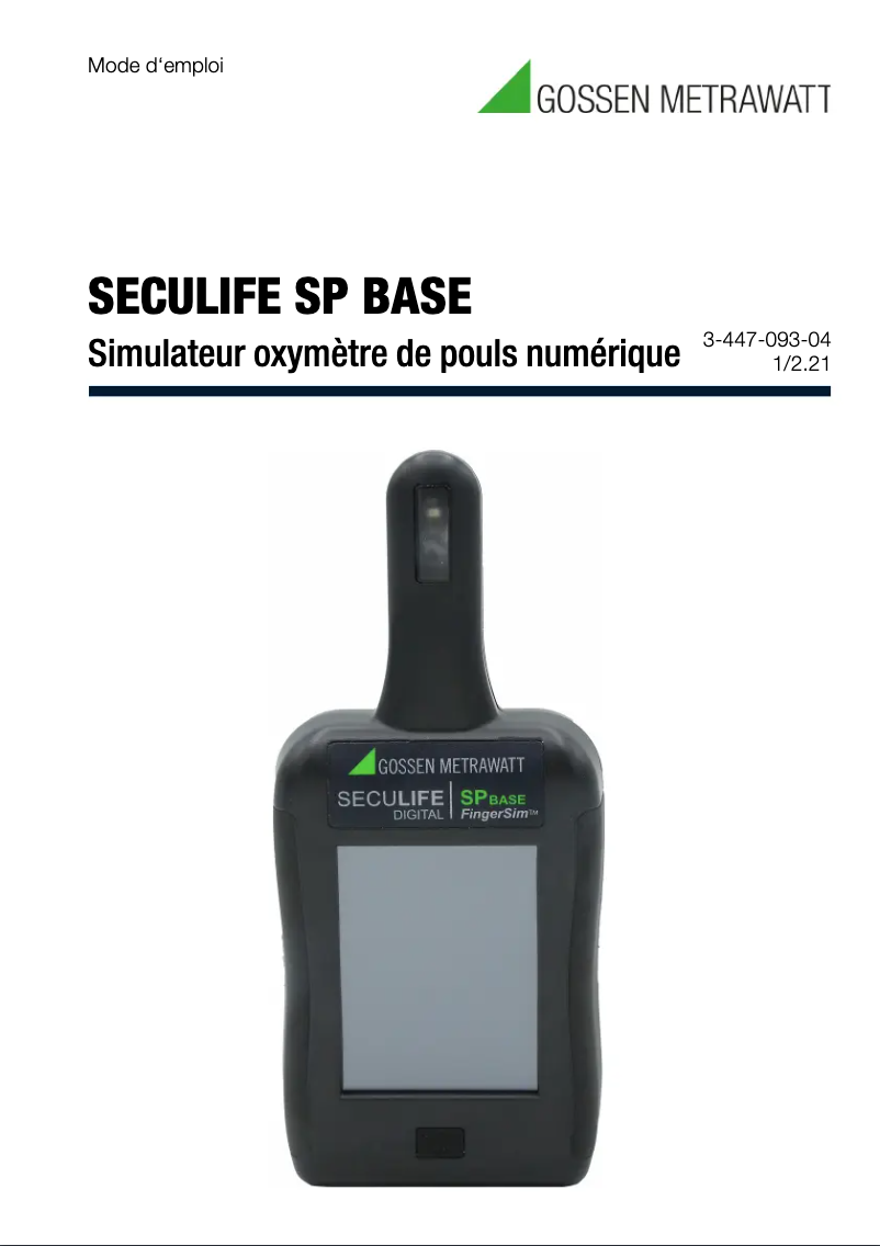 Image de la première page du manuel de l'appareil SECULIFE SP BASE