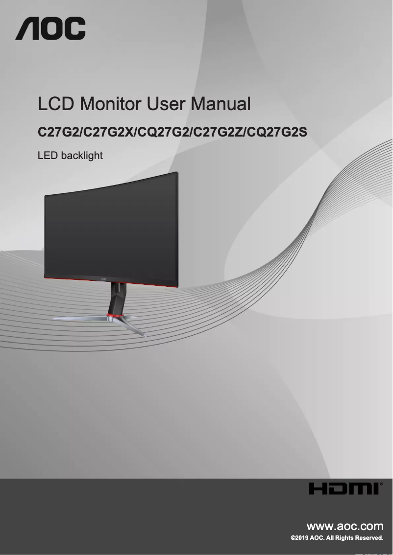 Page n°1 - Manuel utilisateur AOC C27G2X