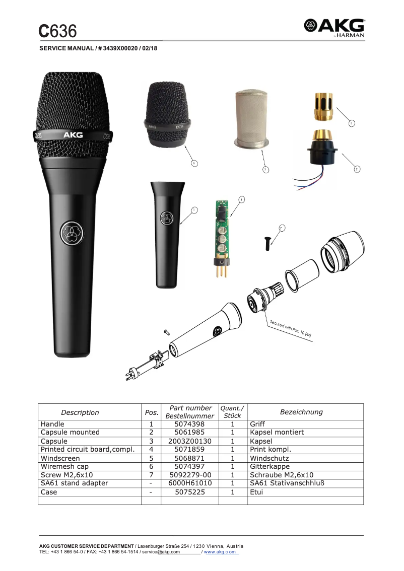 Page n°1 - Manuel utilisateur AKG C636