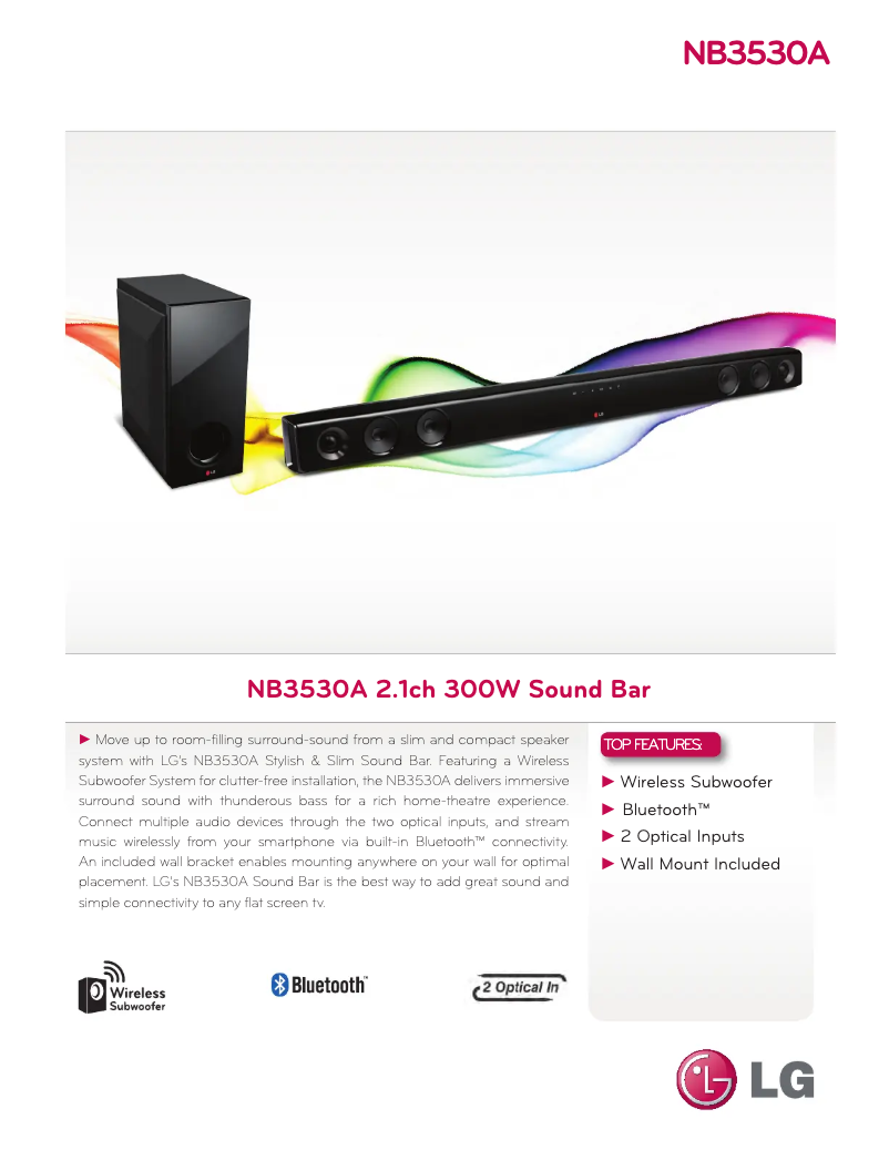 Page n°1 - Fiche technique LG NB3530A