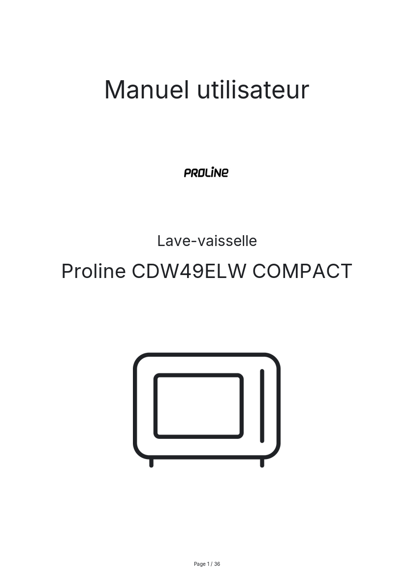 Image de la première page du manuel de l'appareil CDW49ELW COMPACT
