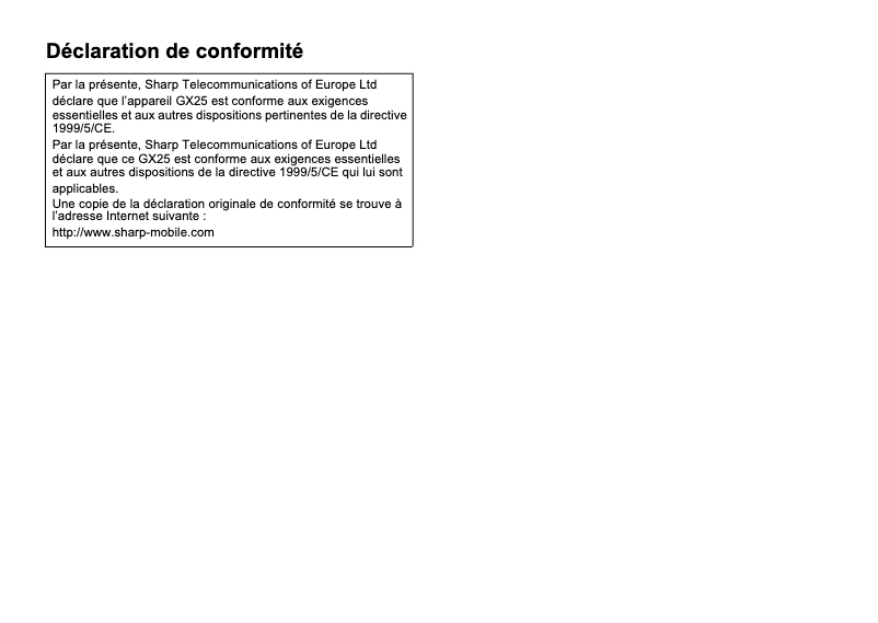 Página 1 del manual Manual de usuario Sharp GX25