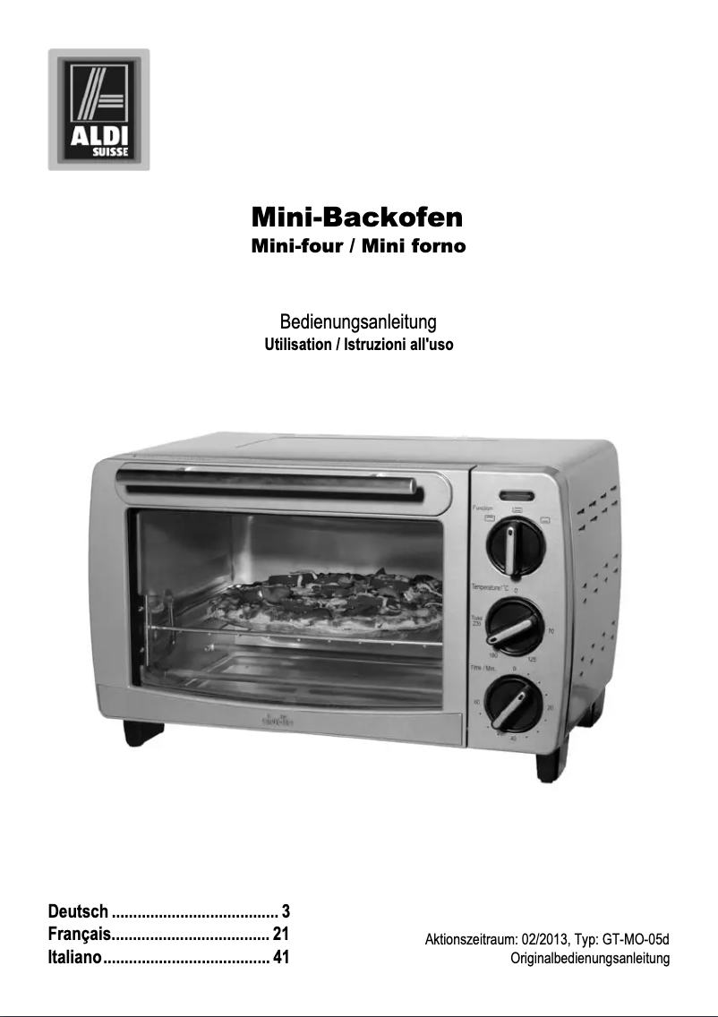 Page 1 de la notice Manuel utilisateur Studio GT-MO-05d