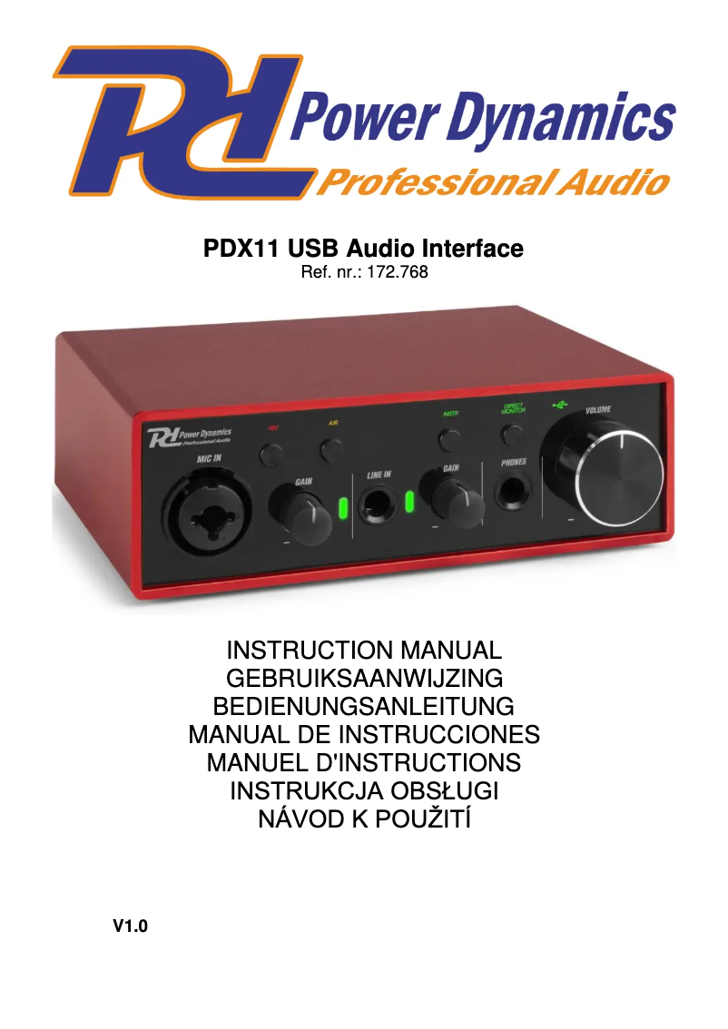 Image de la première page du manuel de l'appareil PDX11