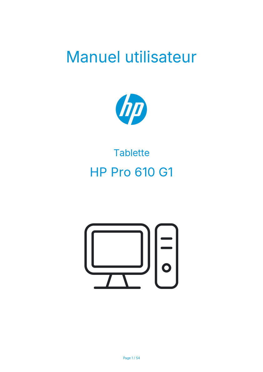Page 1 de la notice Manuel utilisateur HP Pro 610 G1
