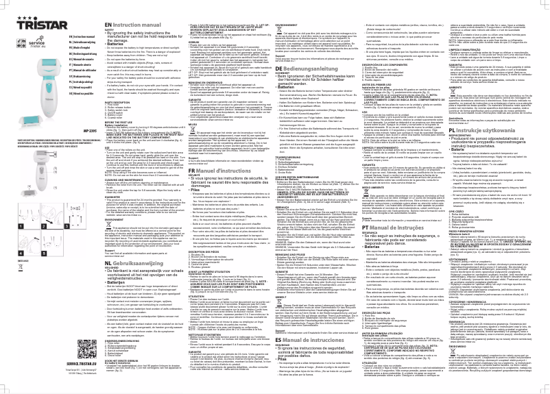 Page n°1 - Manuel utilisateur TriStar MP-2395