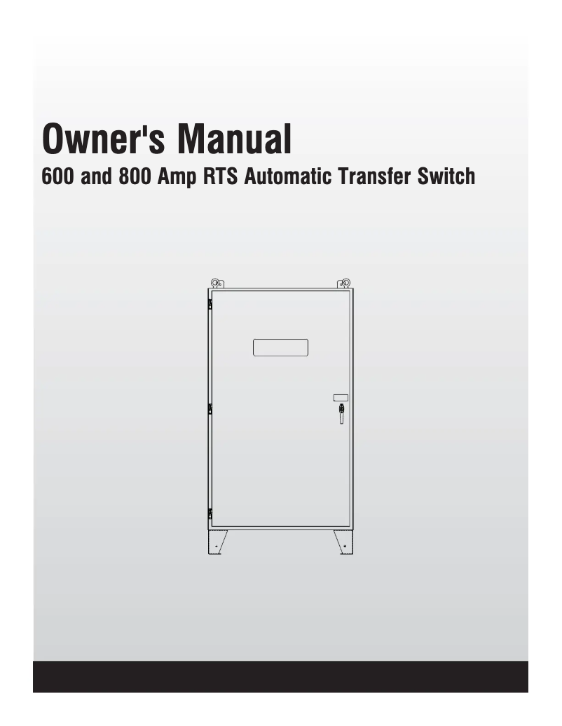 Page n°1 - Manuel utilisateur Generac RTSN800K3