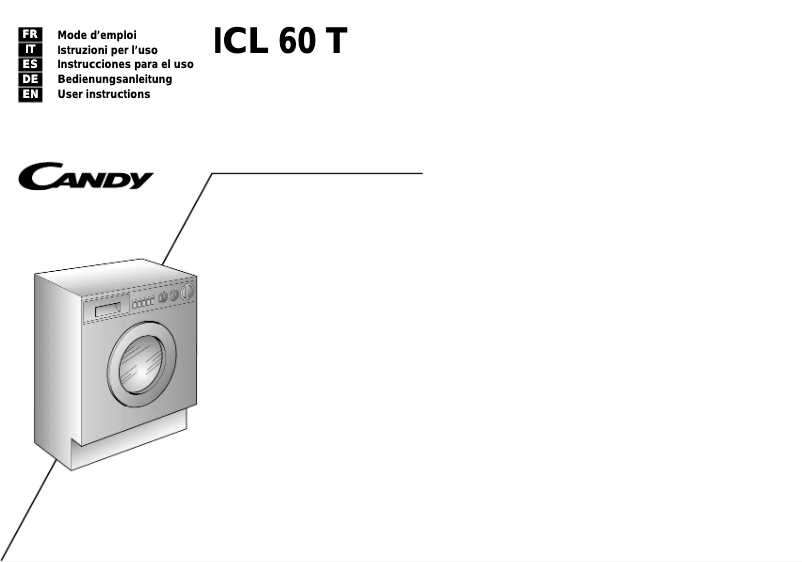 Page 1 de la notice Manuel utilisateur Candy LB ICL 60 T