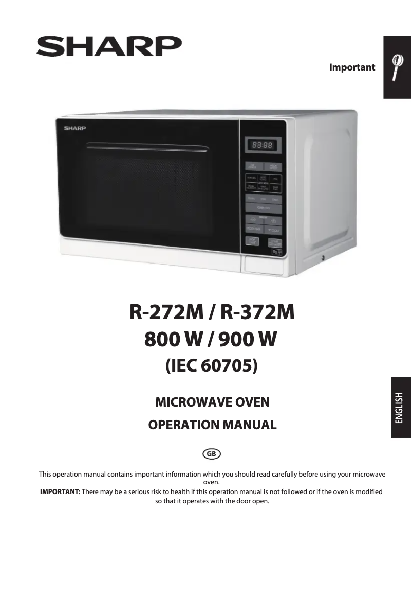 Page 1 de la notice Manuel utilisateur Sharp R372SLM