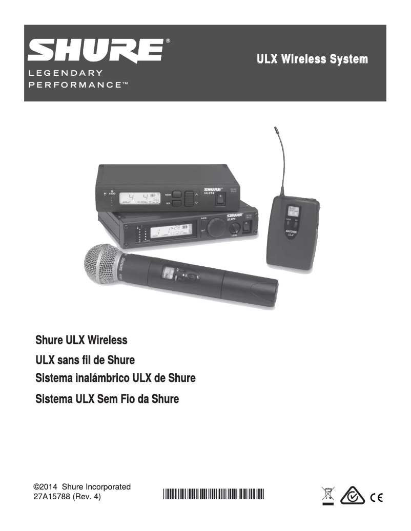 Image de la première page du manuel de l'appareil ULX Wireless System