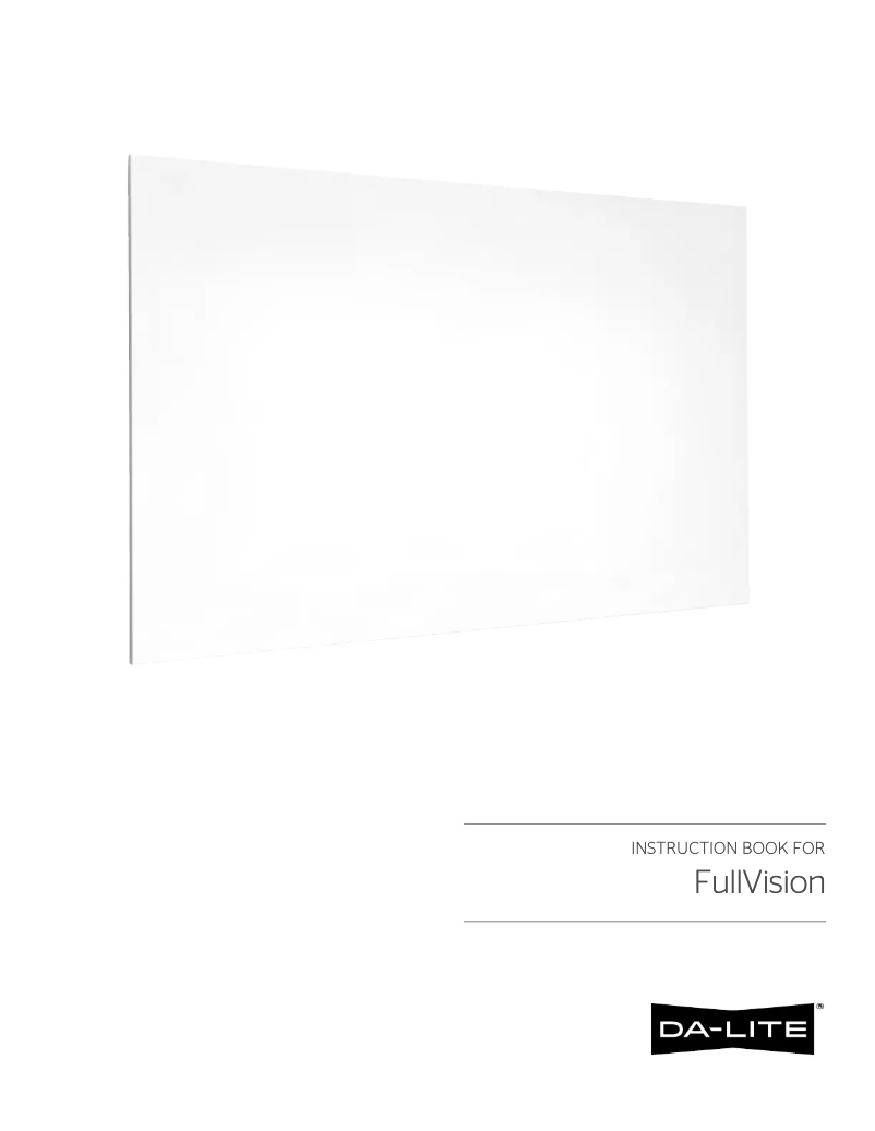 Page n°1 - Manuel utilisateur Da-Lite FullVision FC11H72.5X116