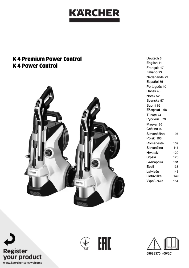 Página 1 del manual Manual de usuario Kärcher K 4 Premium Power Control Home