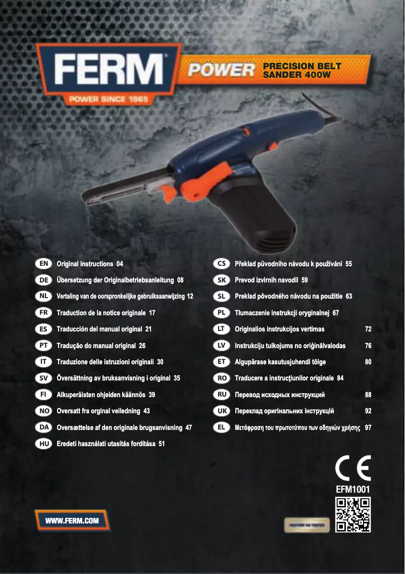 Image de la première page du manuel de l'appareil EFM1001