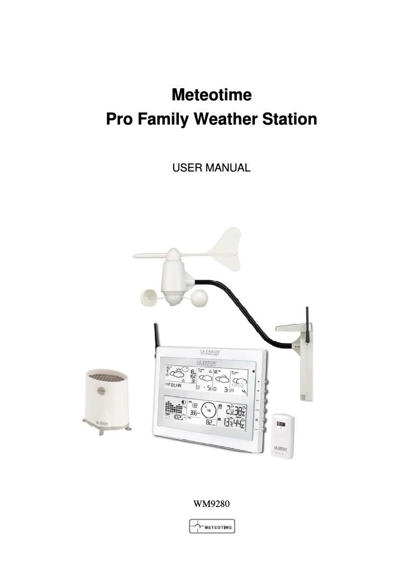 Page 1 of the manual User Manual La Crosse Technology Meteotime WM9280