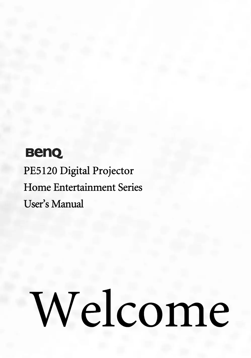 Page n°1 - Manuel utilisateur BenQ PE5120