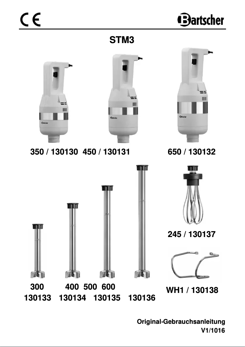 Page n°1 - Manuel utilisateur Bartscher STM3 400