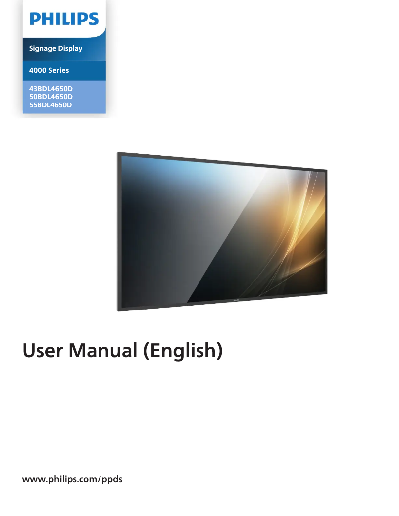 Page n°1 - Manuel utilisateur Philips 43BDL4650D