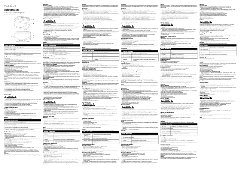 Page n°1 - Manuel utilisateur Nedis HDDUSB3200BK