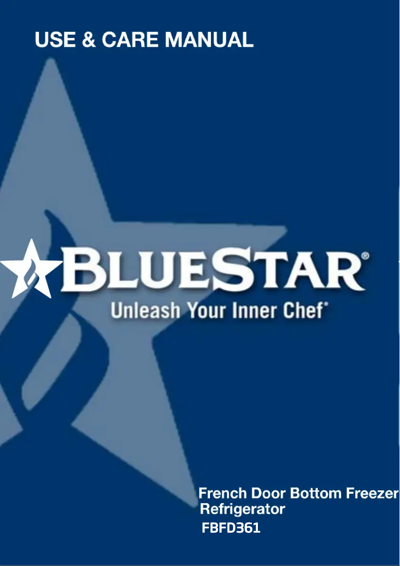 Página 1 del manual Manual de uso y mantenimiento BlueStar FBFD361PMBPLT