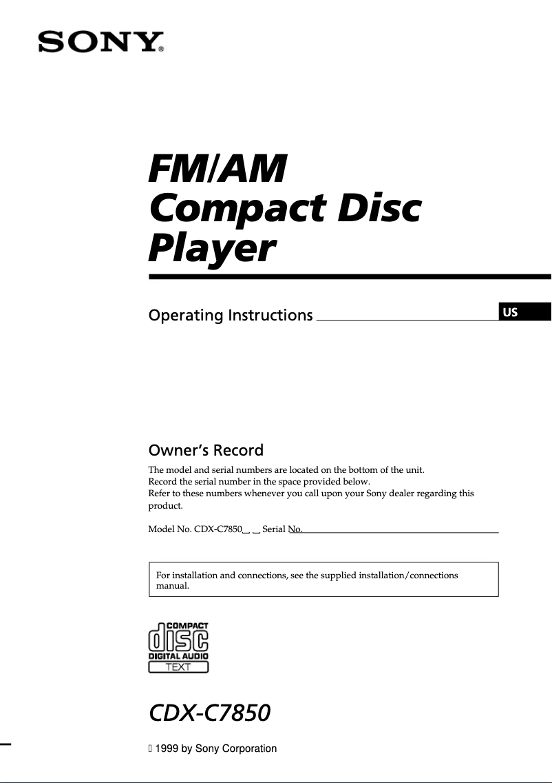 Página 1 del manual Manual de usuario Sony CDX-C7850