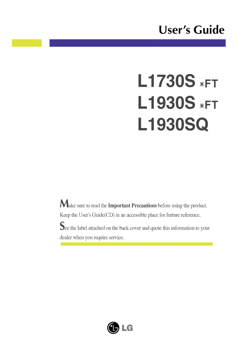 Page 1 de la notice Manuel utilisateur LG L1730SBFT