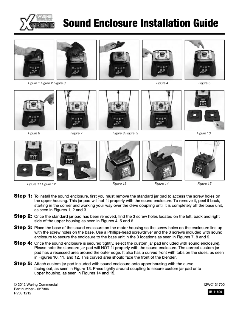 Page n°1 - Manuel utilisateur Waring Commercial MX1500XTX