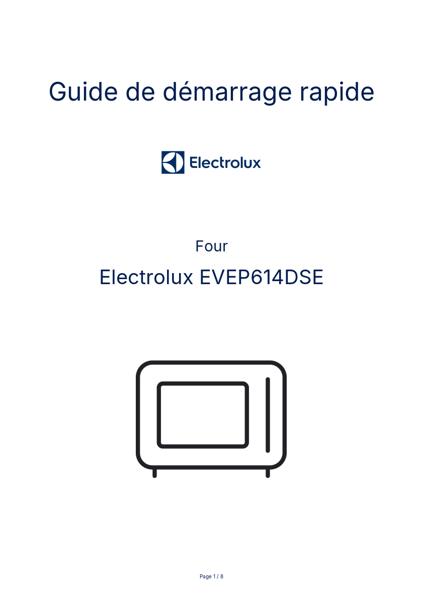 Image de la première page du manuel de l'appareil EVEP614DSE