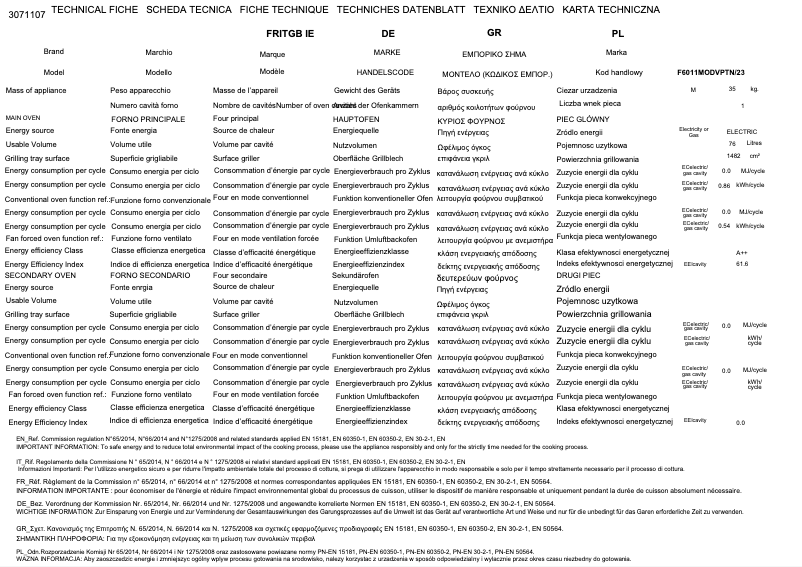 Image de la première page du manuel de l'appareil F6011MODVPTX