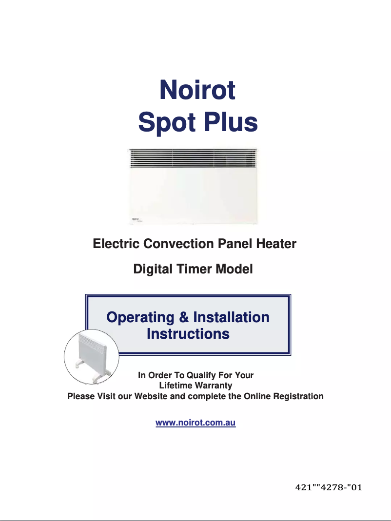 Page 1 de la notice Manuel utilisateur Noirot Spot Plus 7358-3