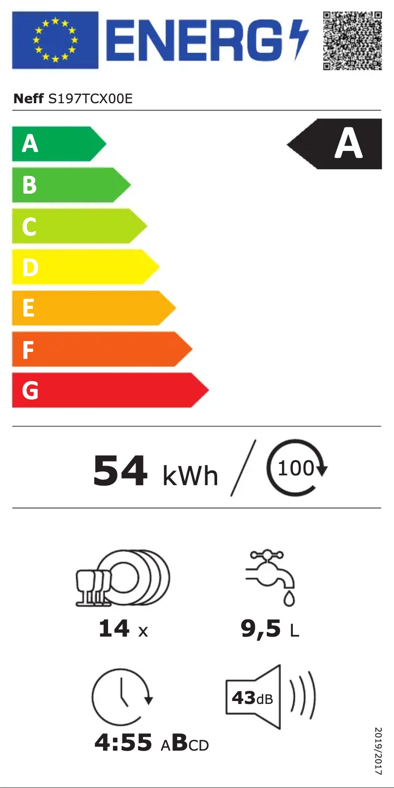 Page n°1 - Label énergétique Neff S197TCX00E