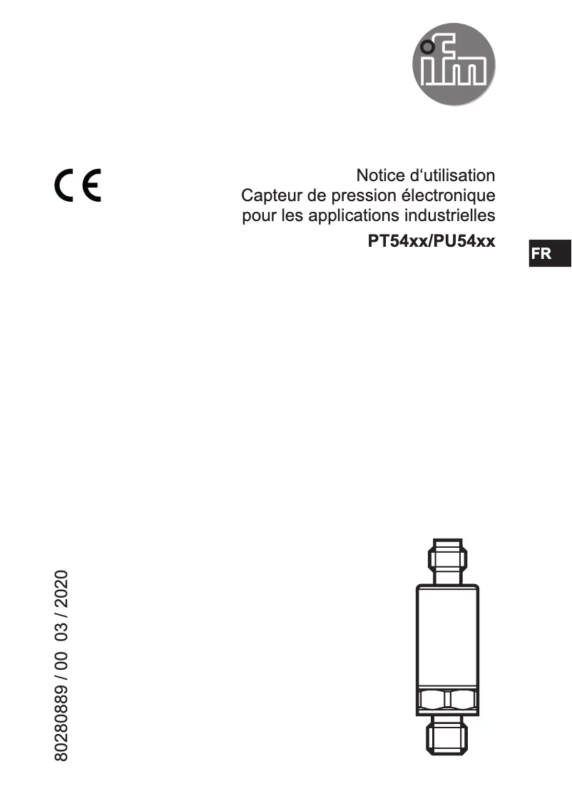 Page 1 de la notice Manuel utilisateur IFM PT5401