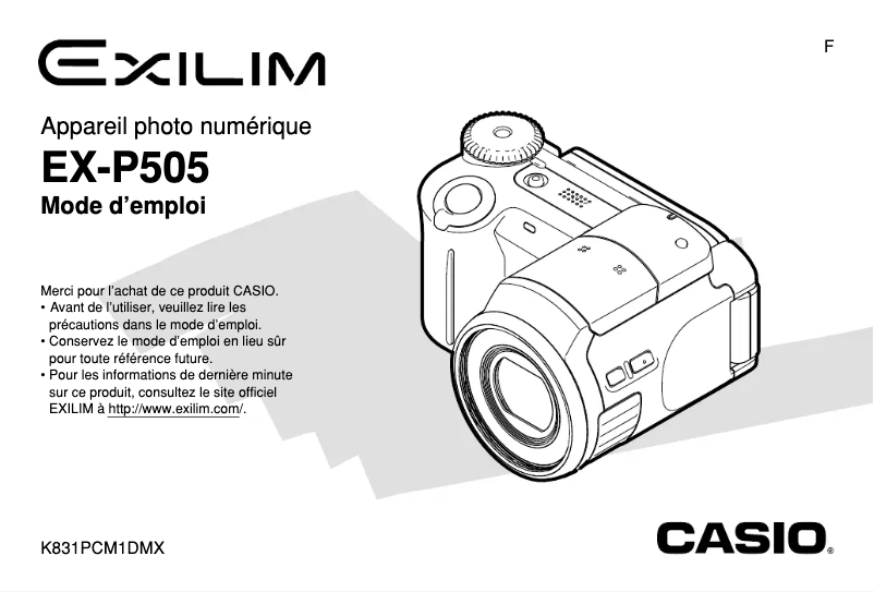 Page n°1 - Manuel utilisateur Casio Exilim EX-P505