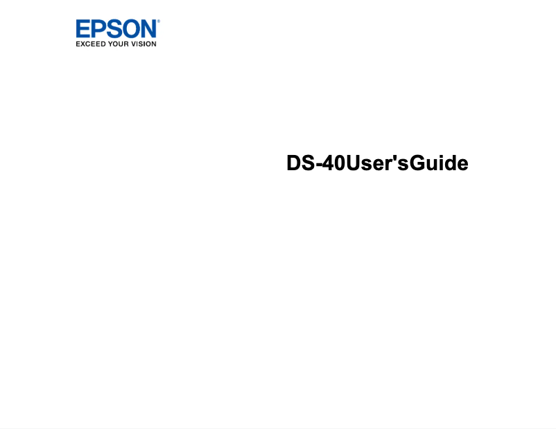 Imagen de la primera página del manual del dispositivo WorkForce DS-40