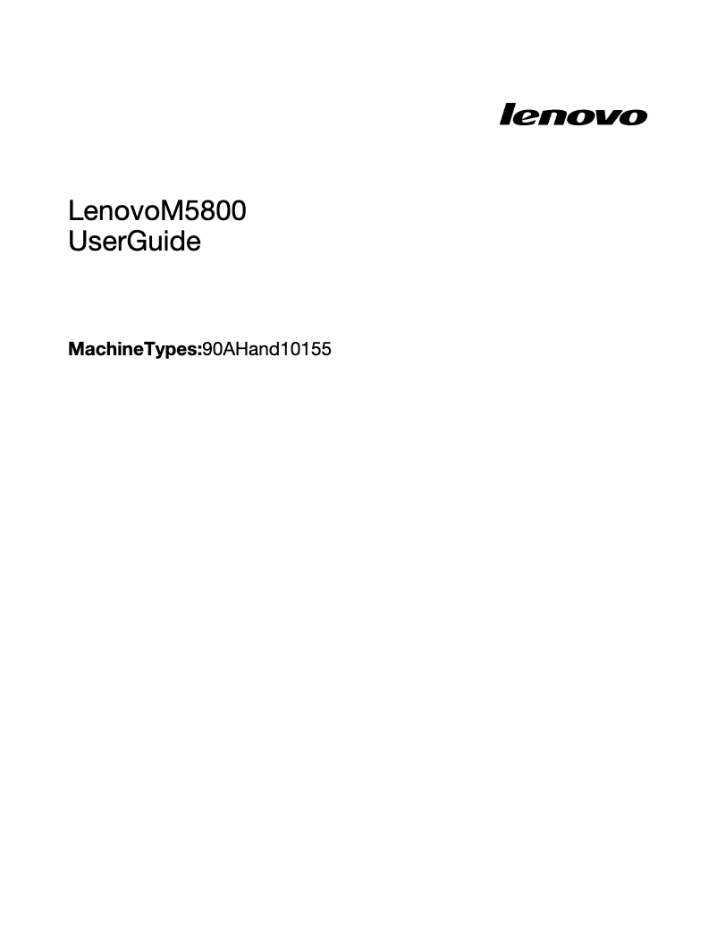 Page 1 de la notice Manuel utilisateur Lenovo M5800