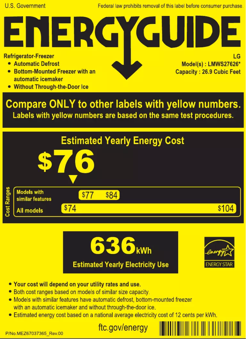 Image de la première page du manuel de l'appareil LMWS27626S